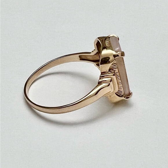 10k Vintage Rose Gold and Dendritic Agate Ring - Picture 3 of 10